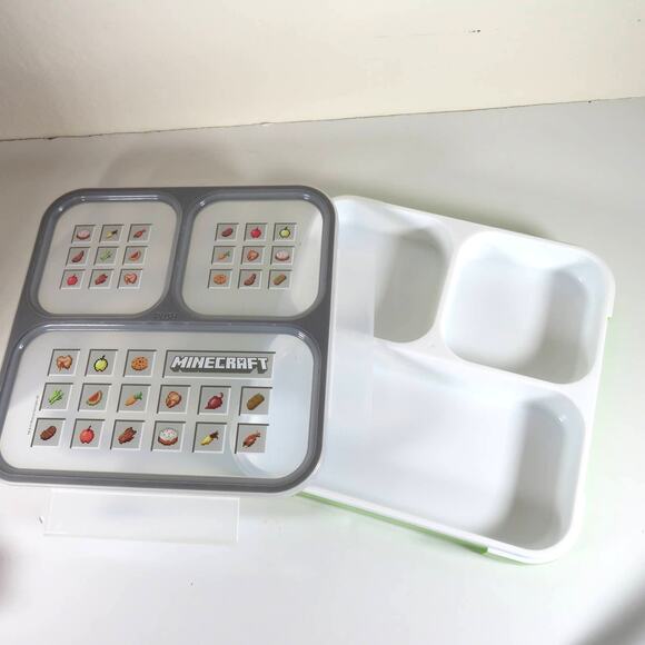 Minecraft Lunch Sandwich Bento Box Food Storage Container Kids Green - Picture 13 of 16